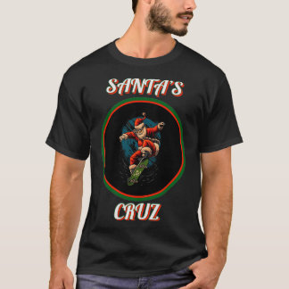 Santa Skateboarding Christmas Santas Cruz T-Shirt
