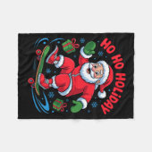 Santa Skater Skateboarding Lover Funny Christmas X Fleecedecke (Vorderseite (Horizontal))