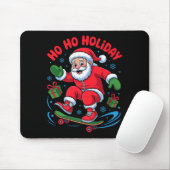 Santa Skater Skateboarding Lover Funny Christmas X Mousepad (Mit Mouse)