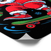 Santa Skater Skateboarding Lover Funny Christmas X Poster (Ecke)