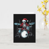 Santa Skeleton Drum Drummer Percussionist Karte (Gelbe Blume)