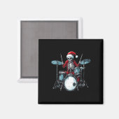 Santa Skeleton Drum Drummer Percussionist Magnet (Vorderseite/Rückseite)