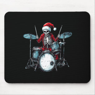 Santa Skeleton Drum Drummer Percussionist Mousepad