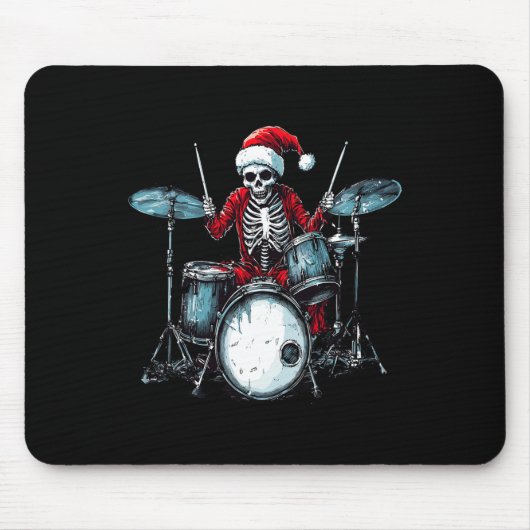 Santa Skeleton Drum Drummer Percussionist Mousepad (Vorne)