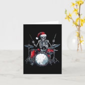Santa Skeleton Drum Percussionist Drummer Karte (Gelbe Blume)