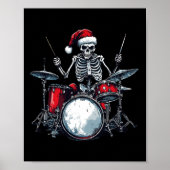 Santa Skeleton Drum Percussionist Drummer Poster (Vorne)