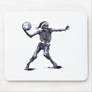 Santa Skeleton Playing Volleyball Halloween Christ Mousepad