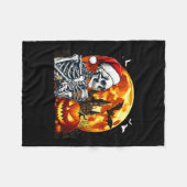 Santa Skeleton Trinkkaffee Halloween Pu Fleecedecke (Vorderseite (Horizontal))