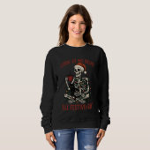 Santa Skeleton with Cat Holiday Snark Sweatshirt (Vorne ganz)