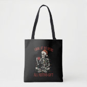 Santa Skeleton with Cat Holiday Snark Tasche (Vorderseite)
