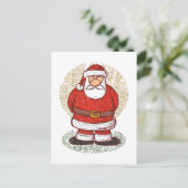 Santa Sketch Feiertagspostkarte (Stehend Vorderseite)