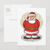 Santa Sketch Feiertagspostkarte (Vorne/Hinten)