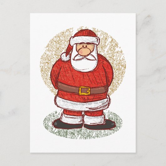 Santa Sketch Feiertagspostkarte (Vorderseite)