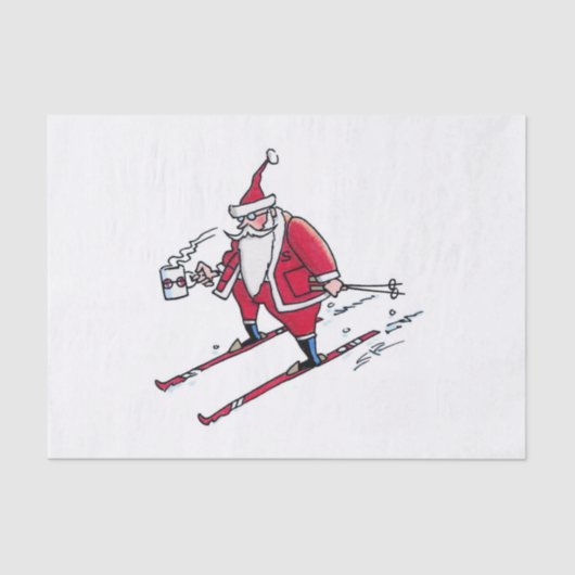 Santa Ski Papiere groß Seidenpapier (Vorderseite)