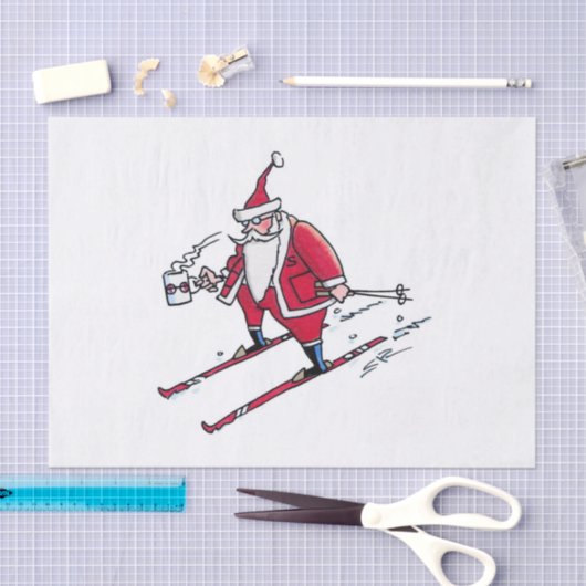 Santa Ski Papiere groß Seidenpapier (Handwerk)