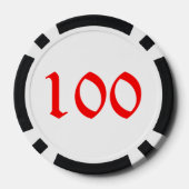 Santa Skiing Black 100 gestreifter Poker Chip (Rückseite)