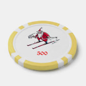 Santa Skiing gelber 500 gestreifter Poker Chip (Einzeln)