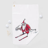 Santa Skiing Golf Handtuch (Insitu)