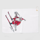 Santa Skiing Golf Handtuch (Horizontal)