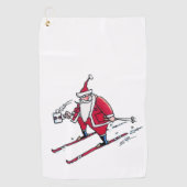 Santa Skiing Golf Handtuch (Vorderseite)