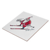 Santa Skiing große Keramik Fliesen (Seite)