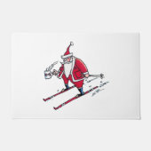 Santa Skiing Haustür Fußmatte (Vorderseite)