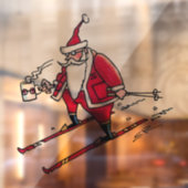 Santa Skiing lg Gau-Tu-Fenster Klammern Rückstaste Fensteraufkleber (Blatt 2)