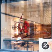 Santa Skiing lg Gau-Tu-Fenster Klammern Rückstaste Fensteraufkleber (Café-Fenster)