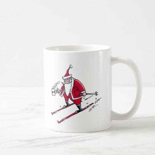 Santa Skiing links Tasse (Rechts)