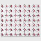 Santa Skiing Matte Packpapier (Flach)