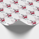 Santa Skiing Matte Packpapier (Ecke)