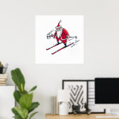 Santa Skiing mattes Poster (Heimbüro)