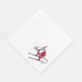 Santa Skiing Mittagspause Serviette (Ecke)