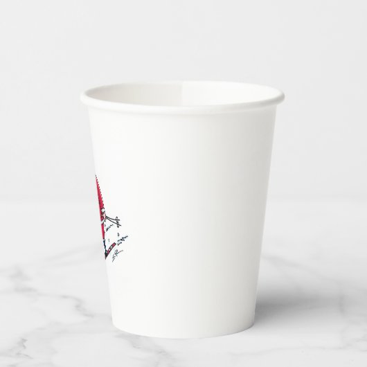 Santa Skiing Papier Cups Pappbecher (Links)