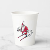 Santa Skiing Papier Cups Pappbecher (Vorderseite)
