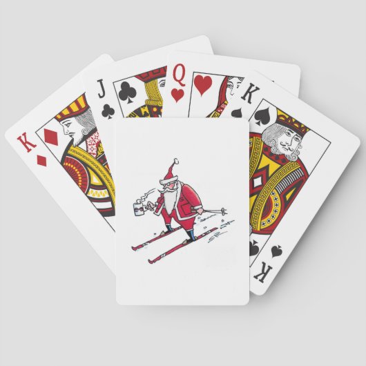 Santa Skiing Poker Spielkarten (Rückseite)