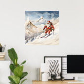 Santa Skiing Poster (Heimbüro)