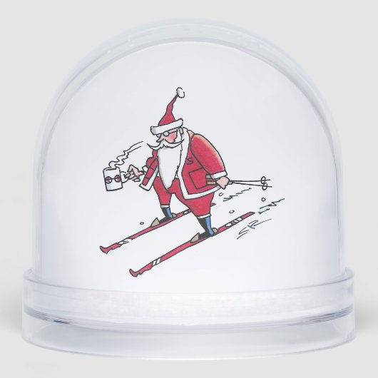 Santa Skiing snow globe Schneekugeln (Vorderseite)