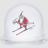 Santa Skiing snow globe Schneekugeln (Rückseite)