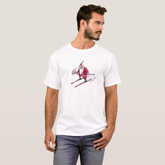 Santa Skiing T-shirt (Vorne ganz)