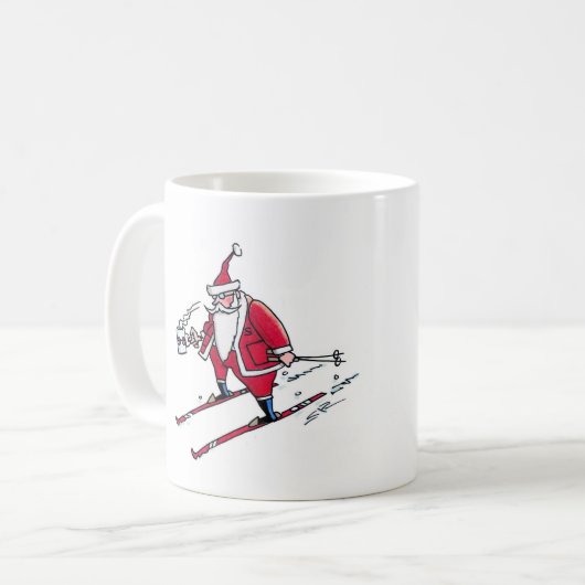 Santa Skiing Tasse (Vorderseite Links)