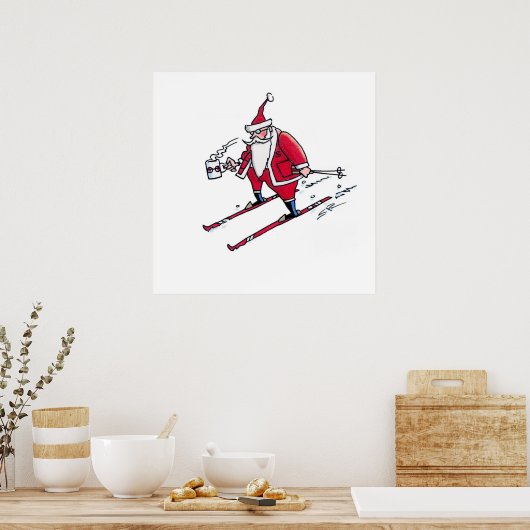 Santa Skiing value matte poster (Küche)