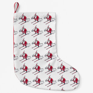 Santa Skiing viele Santas Weihnachten Strumpf klei Kleiner Weihnachtsstrumpf