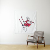 Santa-Skiing-Wandteppich Wandteppich (Beispiel (Horizontal))