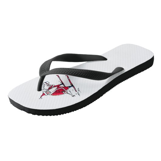 Santa Skiing weite Flip Flops Badesandalen (Schrägansicht)