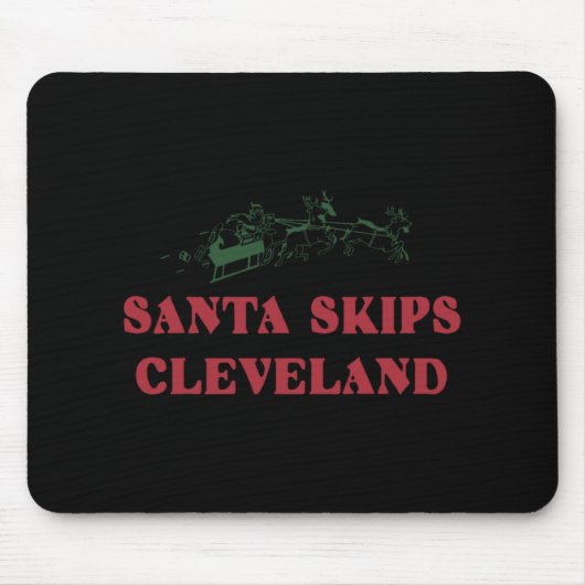 Santa Skips Cleveland Funny Santa Reindeer Xmas Ch Mousepad (Vorne)