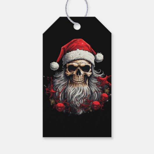 Santa Skull Geschenkmarke Geschenkanhänger (Vorderseite)