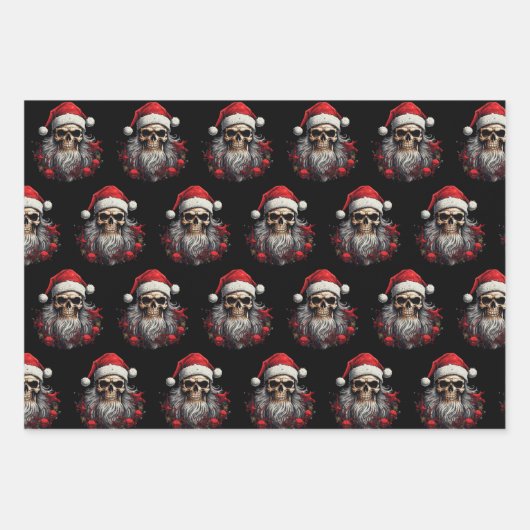 Santa Skull Geschenkpapier Set (Vorderseite 2)