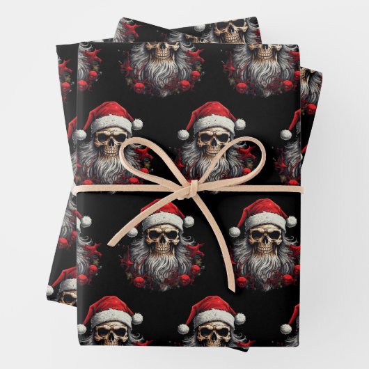 Santa Skull Geschenkpapier Set (Beispiel)