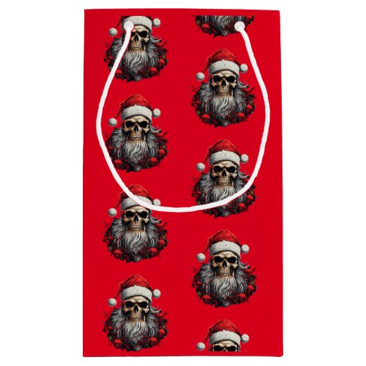 Santa Skull Geschenktasche Kleine Geschenktüte (Rückseite)